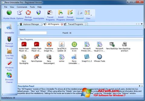 Скріншот Revo Uninstaller Pro для Windows 7