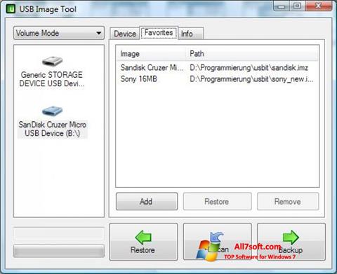 Скріншот USB Image Tool для Windows 7