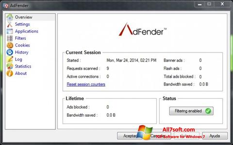 Скріншот AdFender для Windows 7