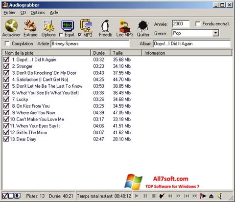 Скріншот Audiograbber для Windows 7