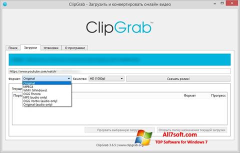 Скріншот ClipGrab для Windows 7