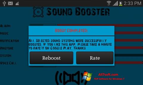 Скріншот Sound Booster для Windows 7