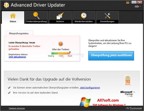 Скріншот Advanced Driver Updater для Windows 7