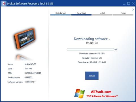 Скріншот Nokia Software Recovery Tool для Windows 7