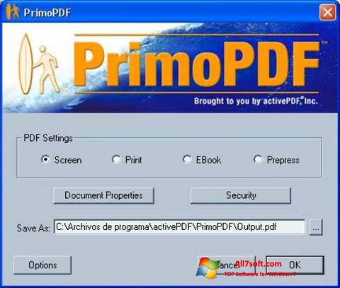 Скріншот PrimoPDF для Windows 7