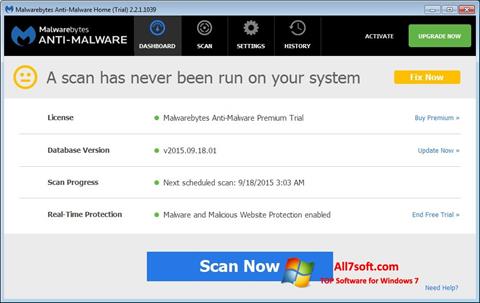 Скріншот Malwarebytes Anti-Malware для Windows 7