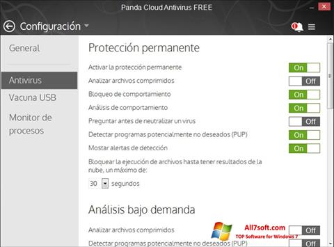 Скріншот Panda Cloud для Windows 7