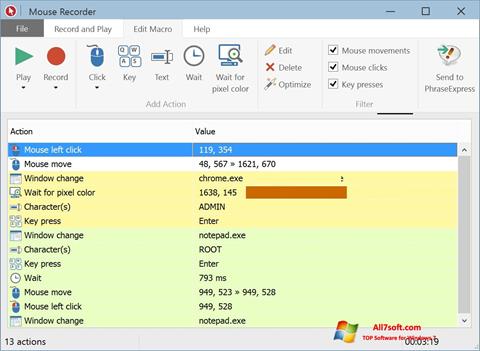 Скріншот Mouse Recorder для Windows 7