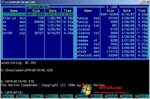 Скріншот Norton Commander для Windows 7