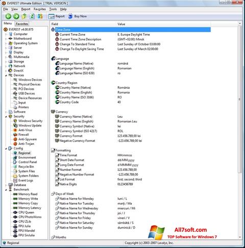 Скріншот EVEREST Ultimate Edition для Windows 7