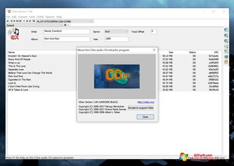Скріншот CDex для Windows 7