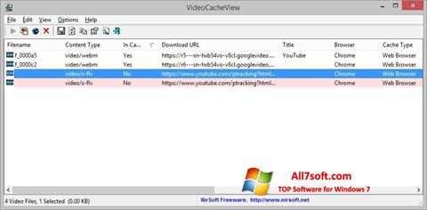 Скріншот VideoCacheView для Windows 7