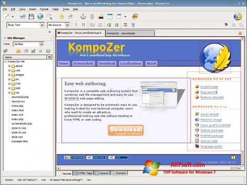 Скріншот KompoZer для Windows 7