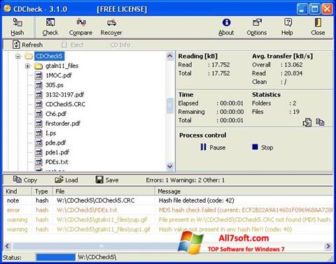 Скріншот CDCheck для Windows 7