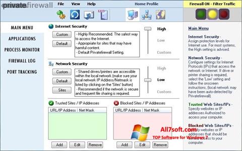 Скріншот Privatefirewall для Windows 7