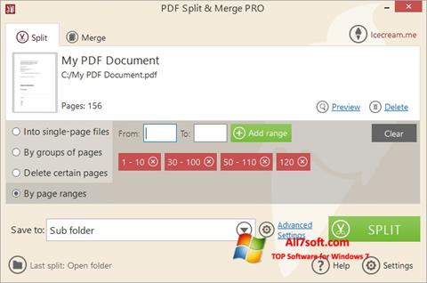 Скріншот PDF Split and Merge для Windows 7
