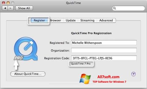 Скріншот QuickTime Pro для Windows 7