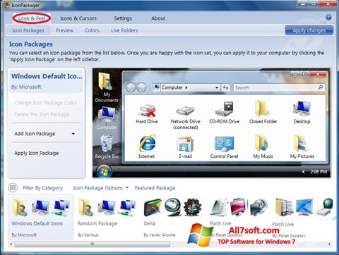 Скріншот IconPackager для Windows 7