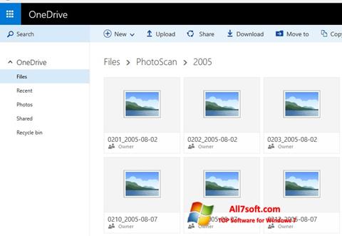 Скріншот OneDrive для Windows 7