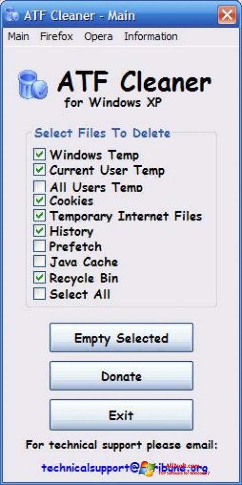 Скріншот ATF Cleaner для Windows 7