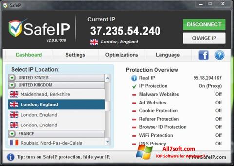 Скріншот SafeIP для Windows 7