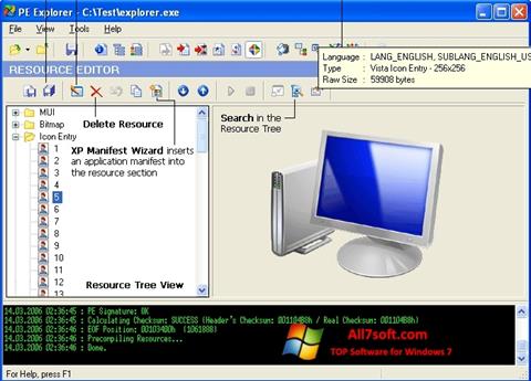 Скріншот PE Explorer для Windows 7