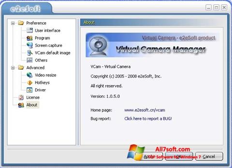 Скріншот VCam для Windows 7