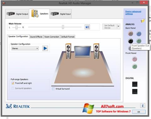 Скріншот Realtek HD Audio для Windows 7