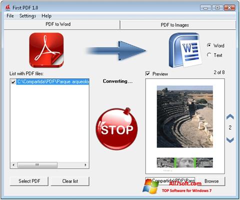 Скріншот First PDF для Windows 7