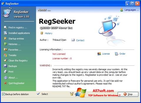 Скріншот RegSeeker для Windows 7