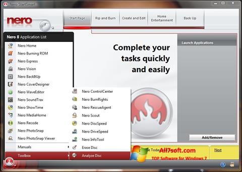 Скріншот Nero StartSmart для Windows 7