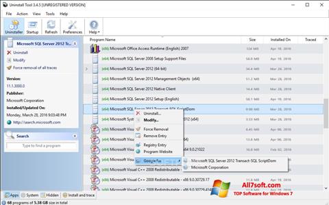 Скріншот Uninstall Tool для Windows 7