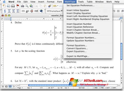 Скріншот MathType для Windows 7