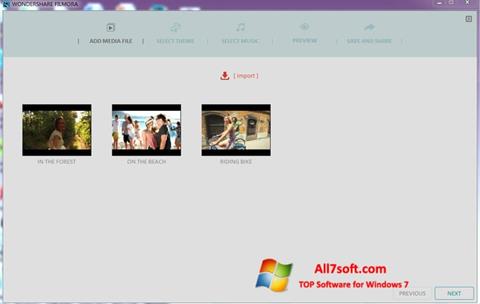 Скріншот Wondershare Filmora для Windows 7