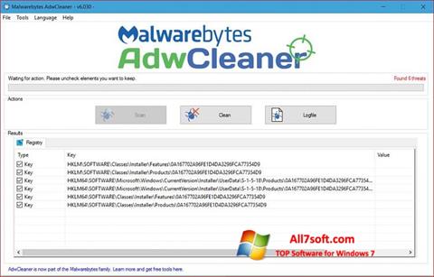 Скріншот AdwCleaner для Windows 7