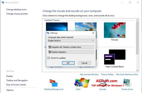 Скріншот Personalization Panel для Windows 7