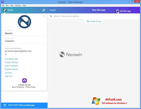 Скріншот Yahoo! Messenger для Windows 7