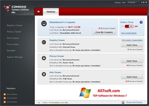 Скріншот Comodo System Utilities для Windows 7