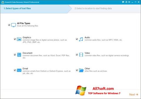 Скріншот EaseUS Data Recovery Wizard для Windows 7