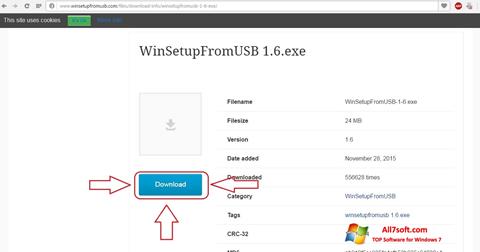 Скріншот WinSetupFromUSB для Windows 7