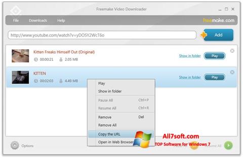 Скріншот Freemake Video Downloader для Windows 7